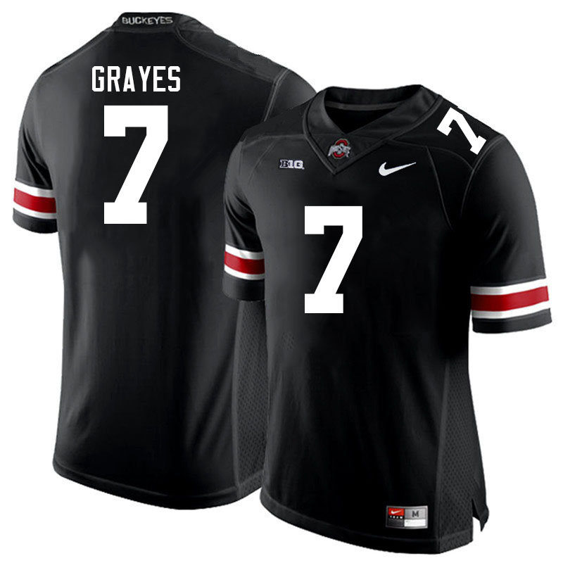 Ohio State Buckeyes Kyion Grayes Men's #7 Black Authentic Stitched College Football Jersey